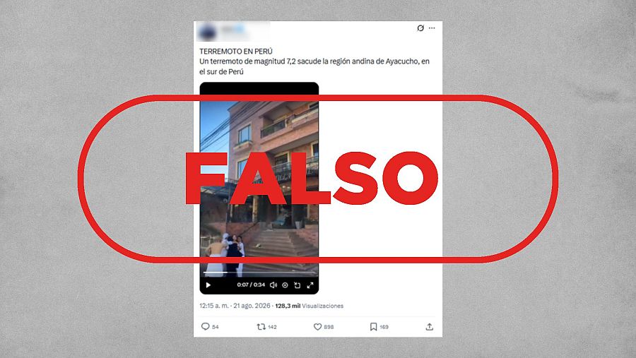 Mensaje que difunde un vídeo de Colombia como si fuera el terremoto de Perú