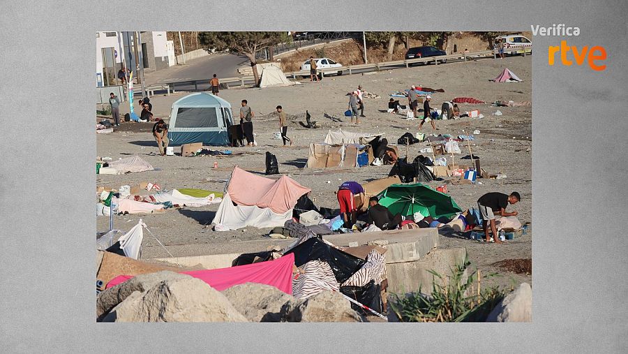 La playa del Trampolín de Ceuta el 24 de agosto de 2026