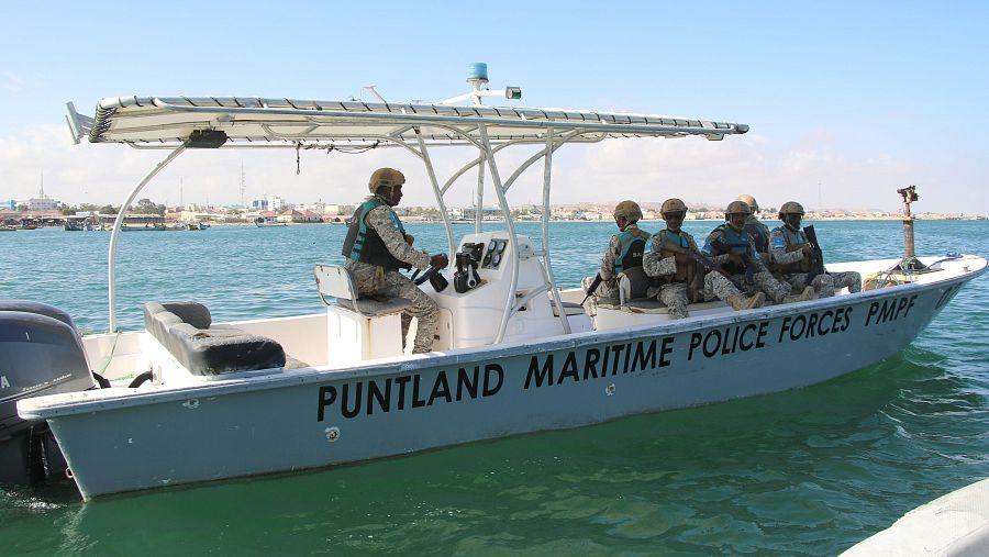 Fuerzas de la Policía Marítima de Puntlandia, en Somalia, patrulla la costa del golfo de Adén, el Canal de Guardafui y el Océano Índico