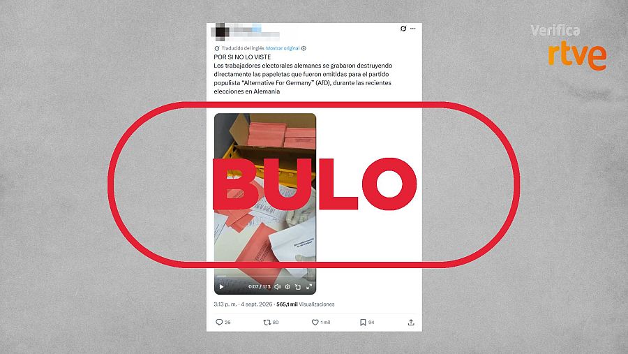Mensaje que difunde el bulo de la destrucción de papeletas de AfD
