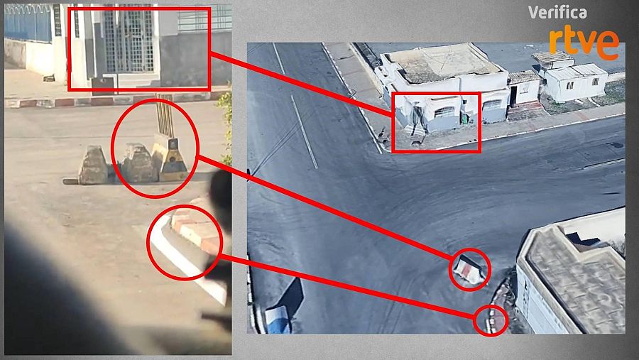 Elementos coincidentes entre el vídeo y la geolocalización en el puerto de Beni Ensar en Marruecos