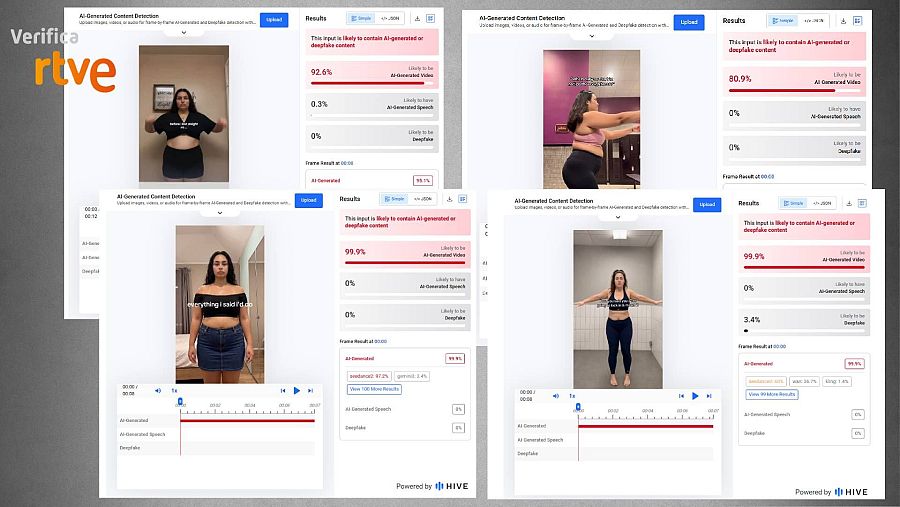 Perfiles de mujeres creados con IA en TikTok con cambios físicos que no existen