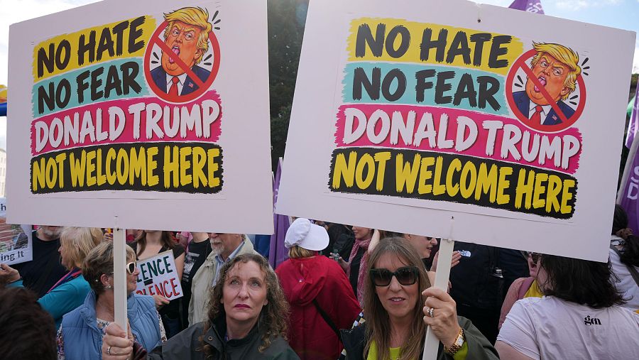 Protestas contra la visita de Trump a Irlanda