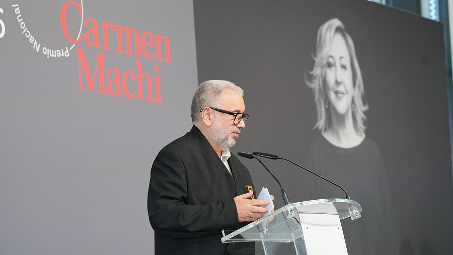 Félix Sabroso durante la ceremonia de entrega del Premio Nacional de Cinematografía