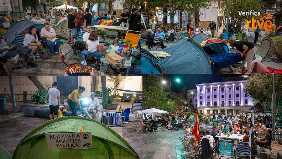 Acampada vecinal ante la sede de la Delegación del Gobierno en Ceuta