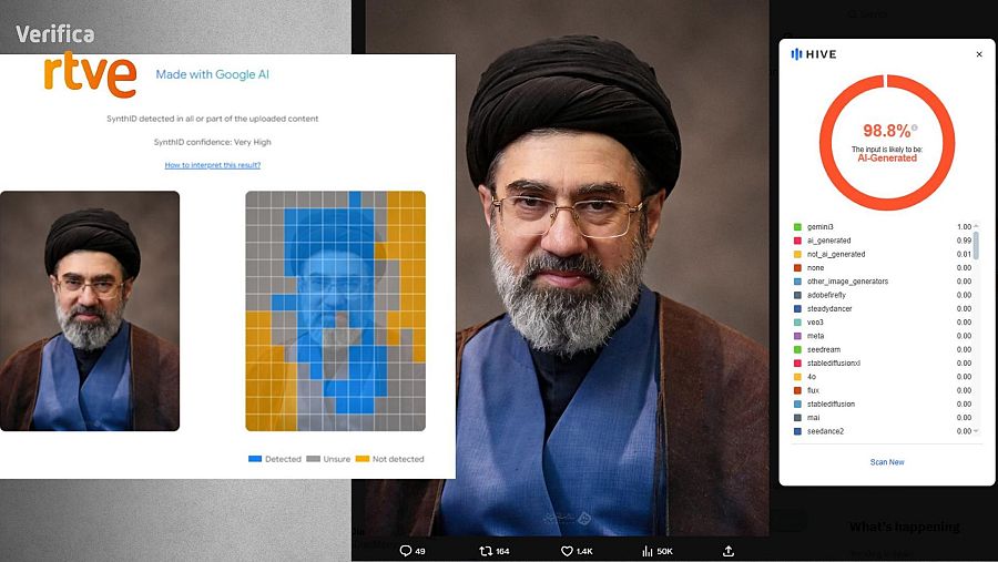 El análisis de Google SynthID y de Hive Detect confirma que esta imagen está creada con IA