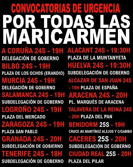 Cartel informativo con fondo negro y texto rojo/blanco anunciando 