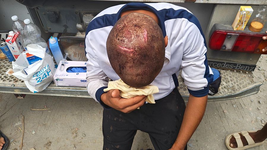 Migrante herido en la playa de El Trampolín, Ceuta