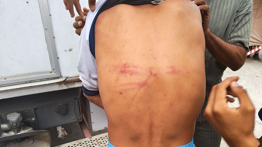 Migrante herido en la playa de El Trampolín, Ceuta