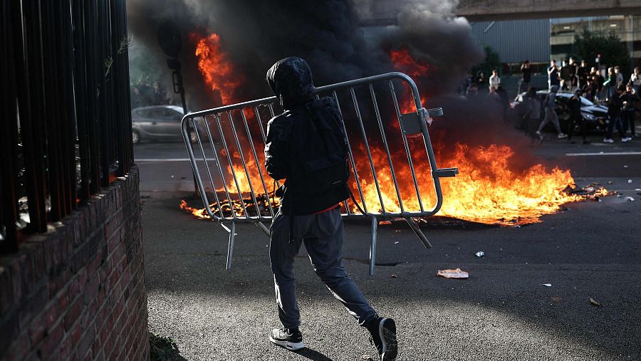 Enfrentamientos en Lille durante las protestas estudiantiles