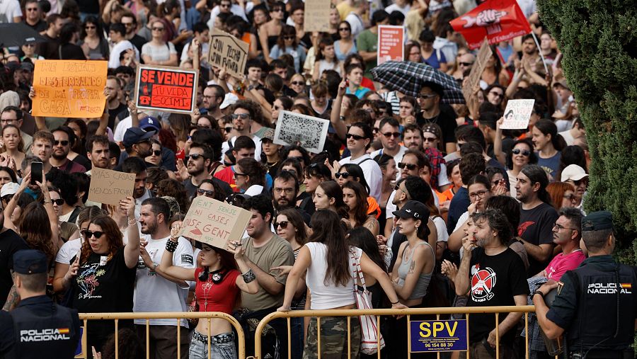 Marcha por la vivienda en Valencia.