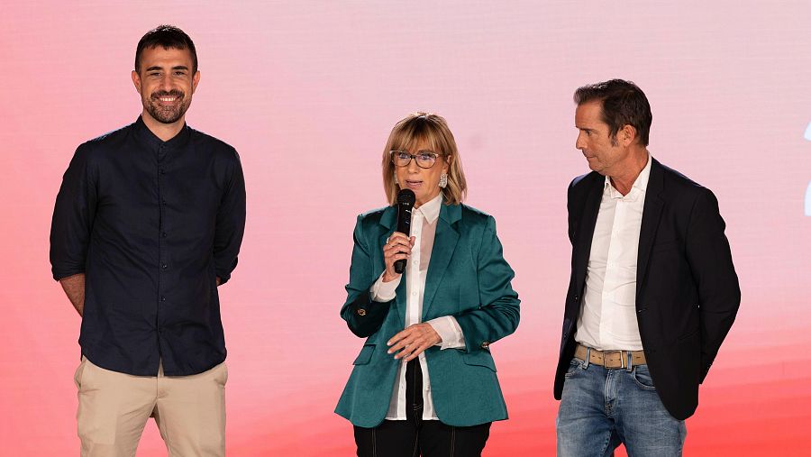 Presentació dels programes d'actualitat i magazin de la nova temporada de La 2Cat. Pablo Tallón, Gemma Nierga i Vador Lladó.