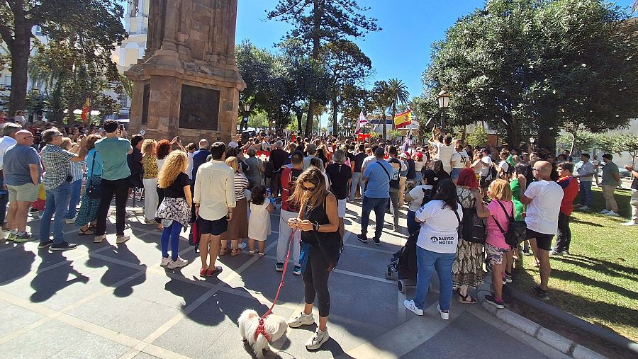 La plaza de África, en el corazón de Ceuta, durante el acto de Vox.