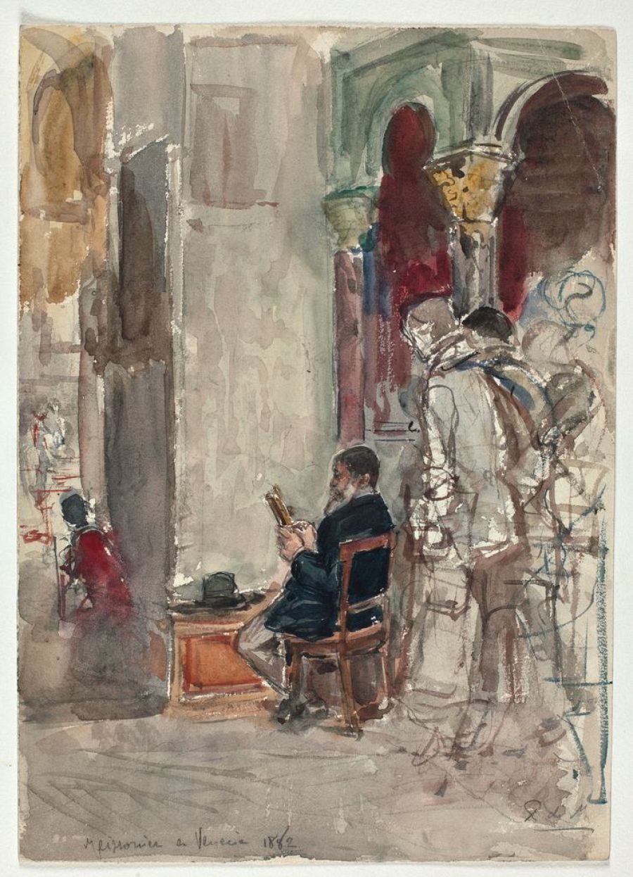'El pintor Meissonier en San Marcos de Venecia' de Ricardo de Madrazo