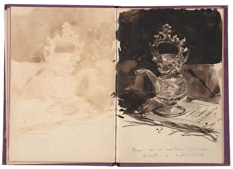 'Porrón empleado por Mariano Fortuny en Cuaderno de Roma' de Ricardo de Madrazo