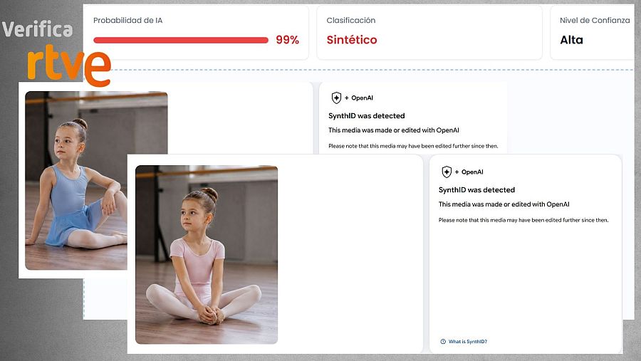 Detección del uso de inteligencia artificial para generar las imágenes de la web investigada