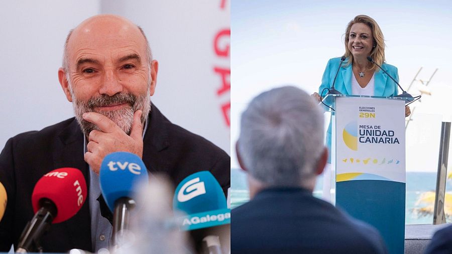 Imagen de los candidatos del BNG y CC a las elecciones generales, Néstor Rego y Cristina Valido.