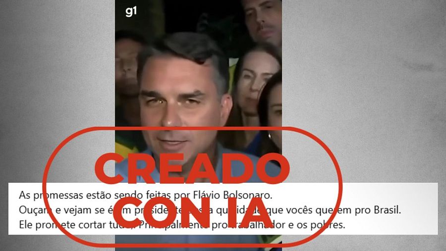 Vídeo de Bolsonaro que circula en redes sociales con el audio manipulado con IA.
