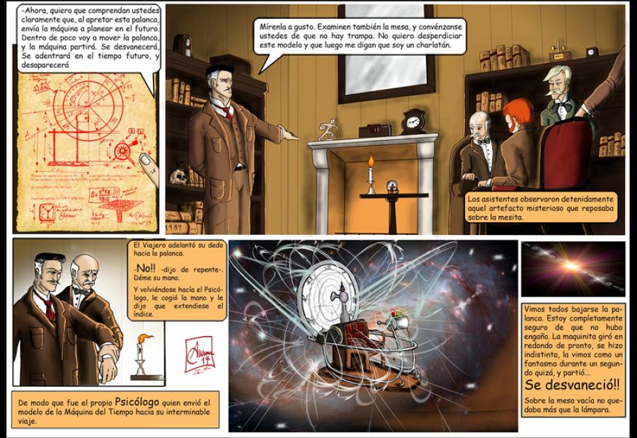 Página de 'La Máquina del tiempo', de Andy Marra