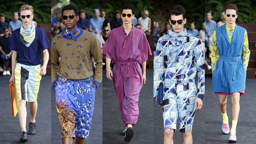 Desfile de Issey Miyake en la semana de la moda masculina de París con las propuestas de la temporada de primavera y verano 2016.