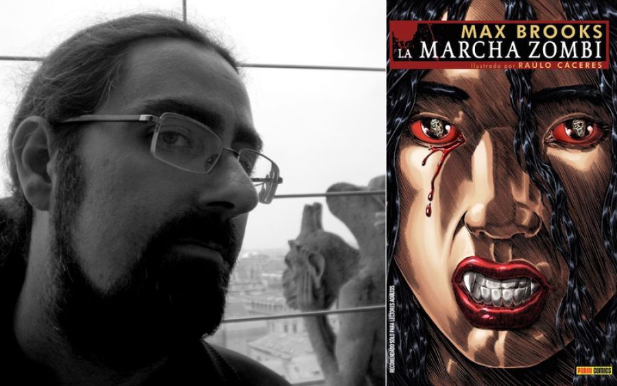 Raulo Cáceres y la protada de  la edición española de 'La marcha zombi'