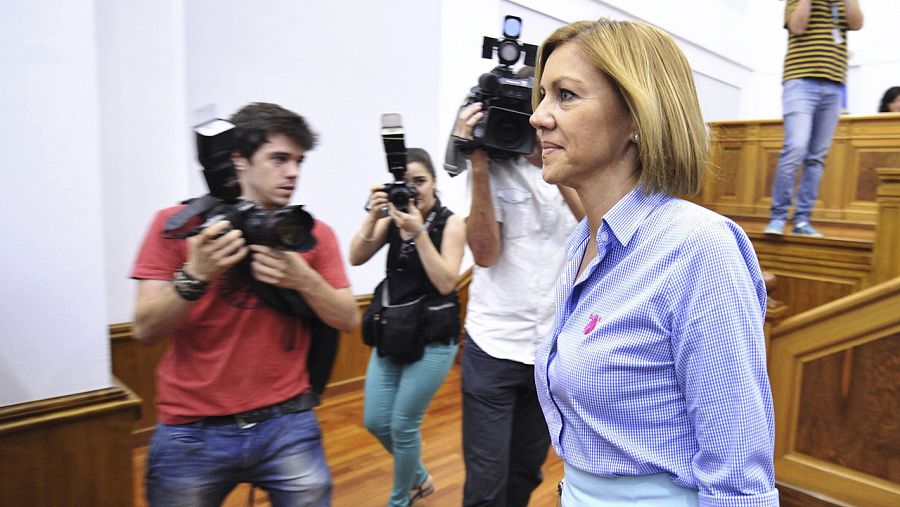 María Doleres de Cospedal, en el debate de investidura de García-Page