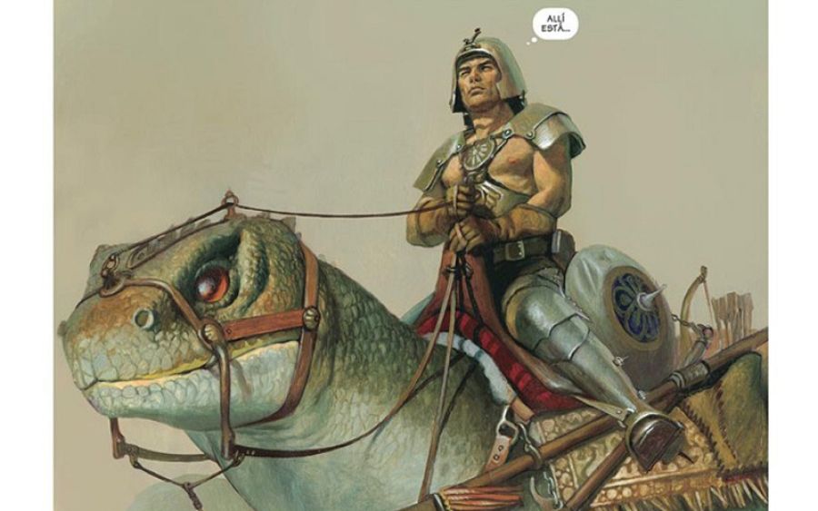 El primer dragón de El Mercenario, basado en el lagarto Tuátera