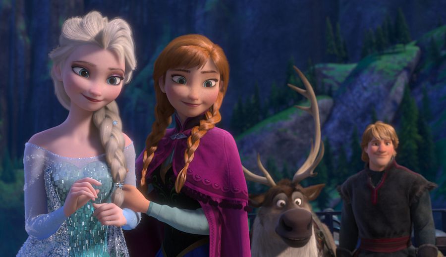 Elsa, Anna, Sven y Kristoff, protagonistas de 'Frozen'