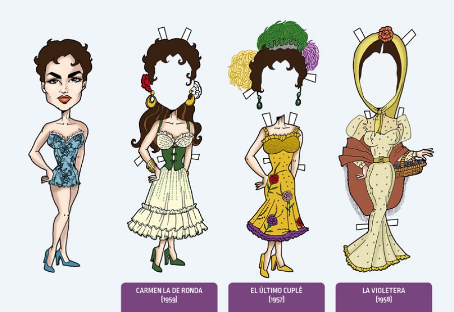 Muñeca recortable de Sara Montiel