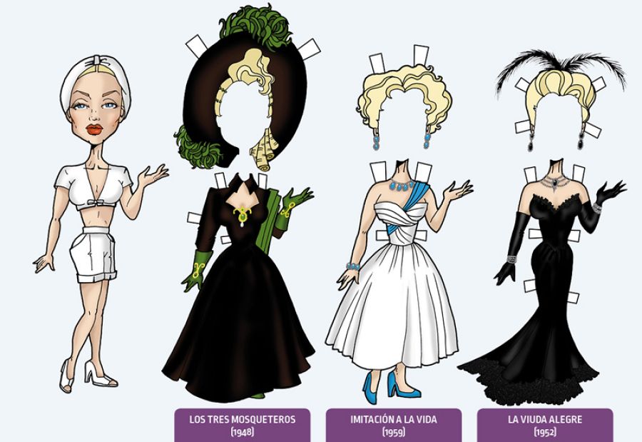 Muñeca recortable de Lana Turner