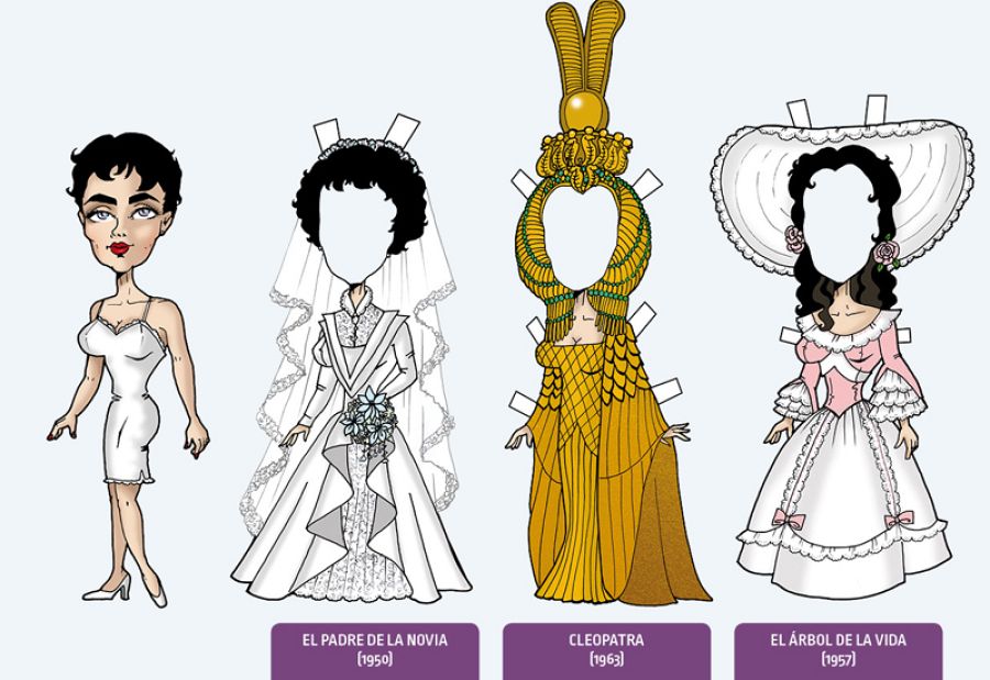 Muñeca recortable de Elizabeth Taylor