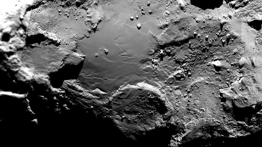 Mosaico de la región Imhotep del cometa 67P facilitada por la ESA.