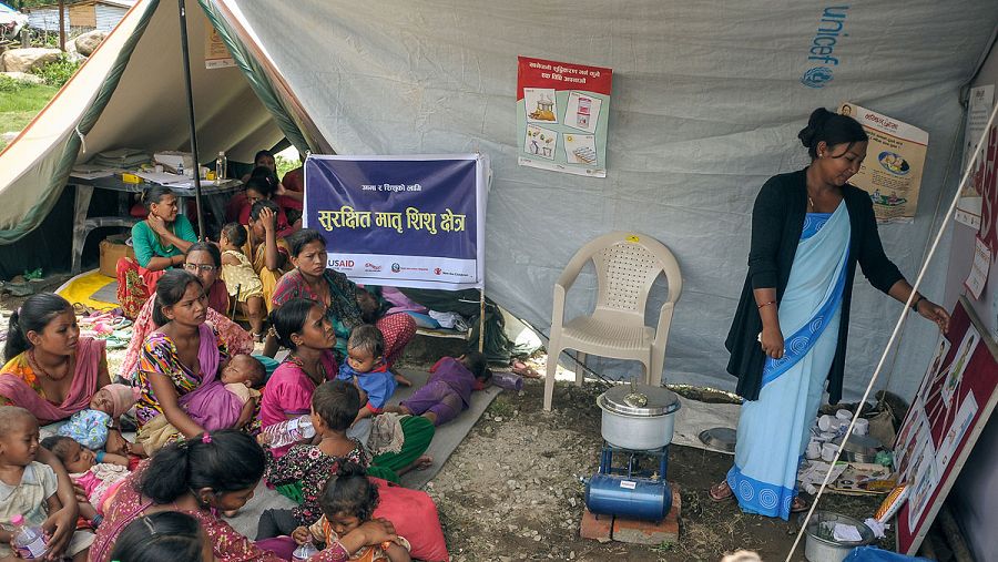 Un centro de atención primaria en un pueblo en el centro de Nepal