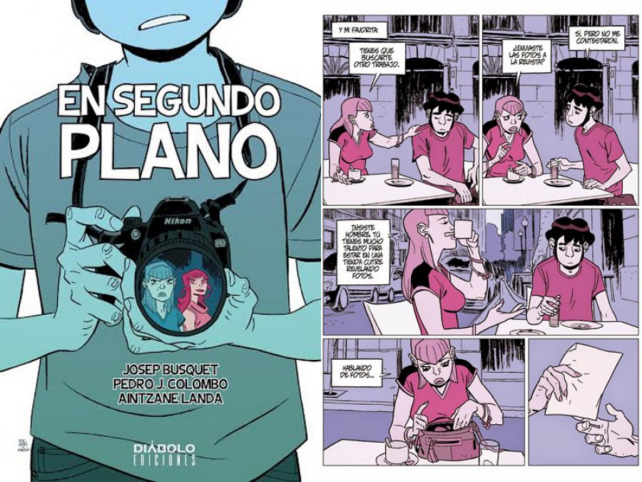 Portada y página de 'En segundo plano'