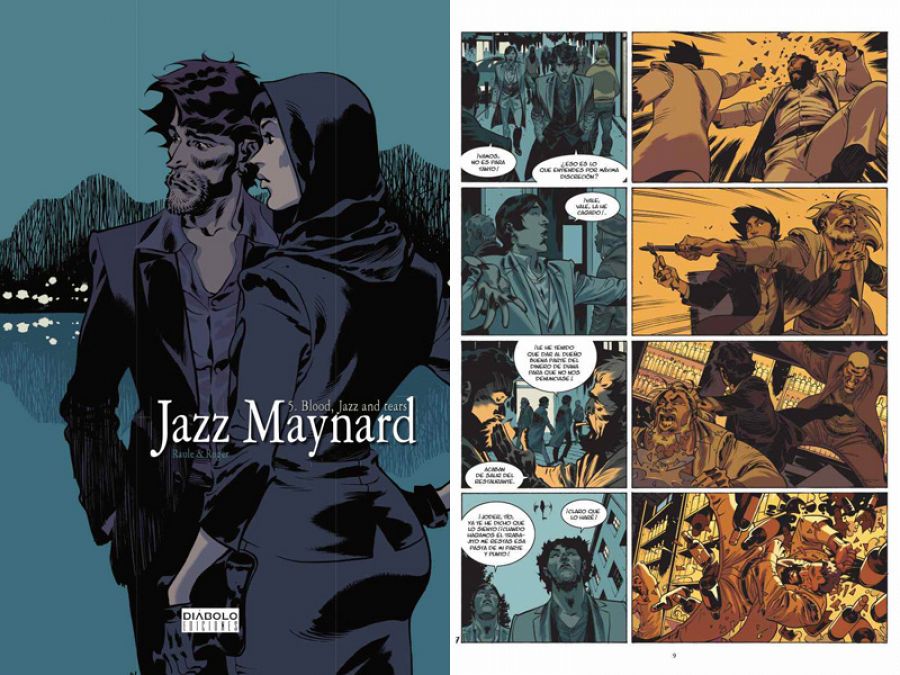 Portada y página de 'Jazz Maynard 5: Blood, Jazz and Tears'  