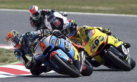 Rabat. Rins y Zarco, durante el gran premio de Montmeló