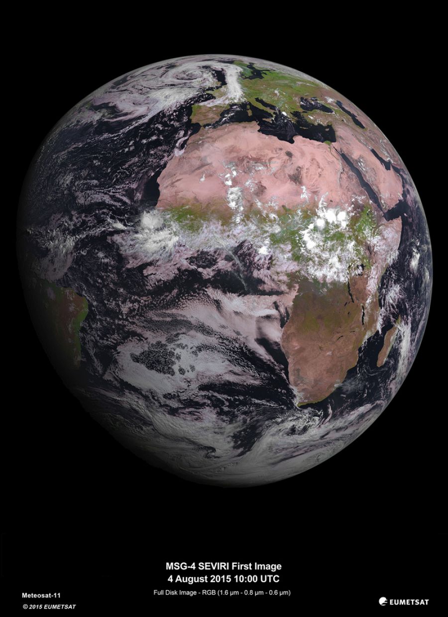Fotografía de la Tierra captada por el MSG-4