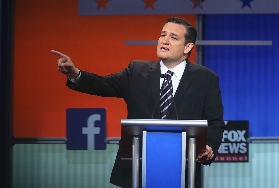 El candidato y senador Ted Cruz,  durante una de sus intervenciones en el primer gran debate para elegir al candidato republicano a la Casa Blanca.