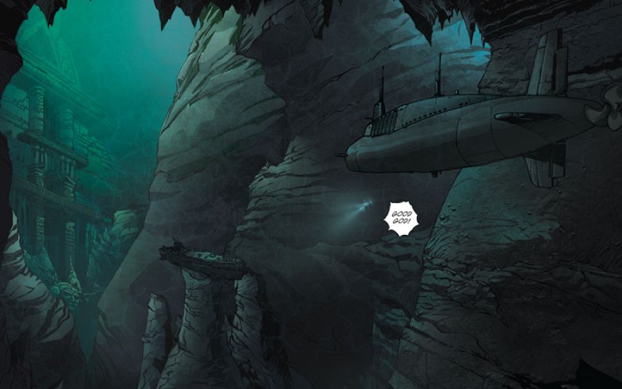 El submarino encuentra otro submarino hundido en las puertas de un misterioso santuario