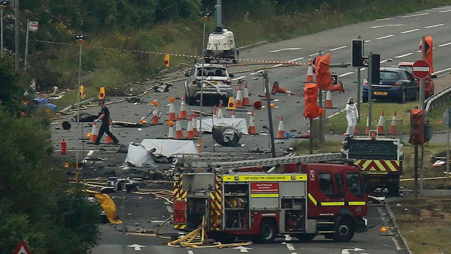 Los servicios de emergencias trabajan en la zona del accidente