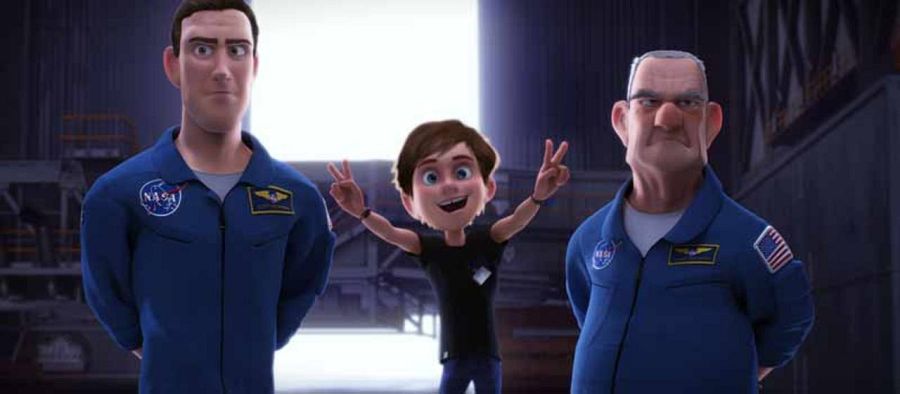 Mike Goldwing con su padre y su abuelo, ambos astronautas