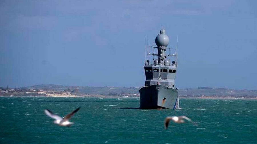 Uno de los navíos que participan en la misión Tritón de la UE en el Mediterráneo