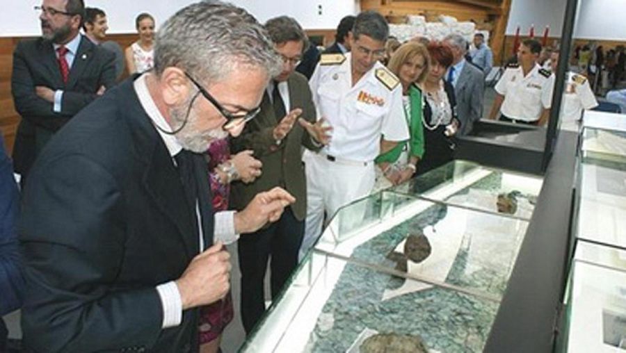 Iván Negueruela durante la inauguración de la exposición de 'Nuestra Señora de las Mercedes' en el ARQUA