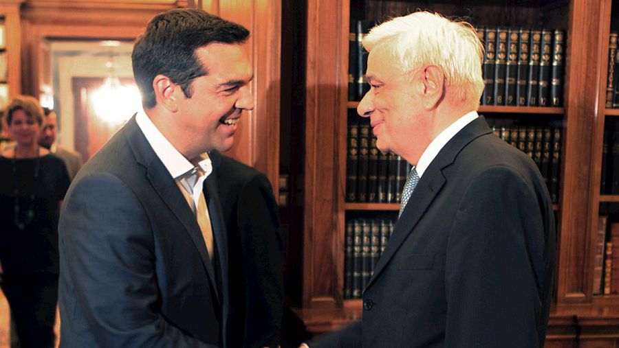 Alexis Tsipras con el presidente griego Pavlopoulos
