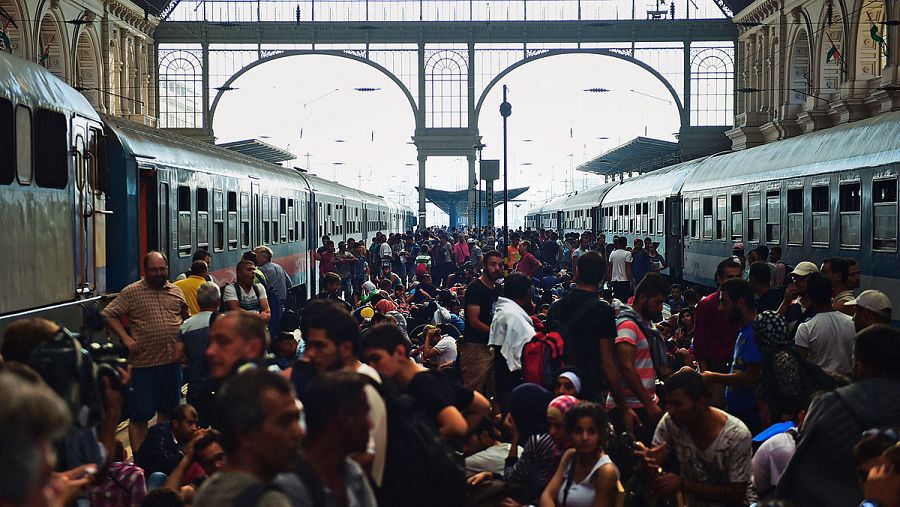 Refugiados en la estación de Keleti, en Budapest (Hungría), el 1 de septiembre