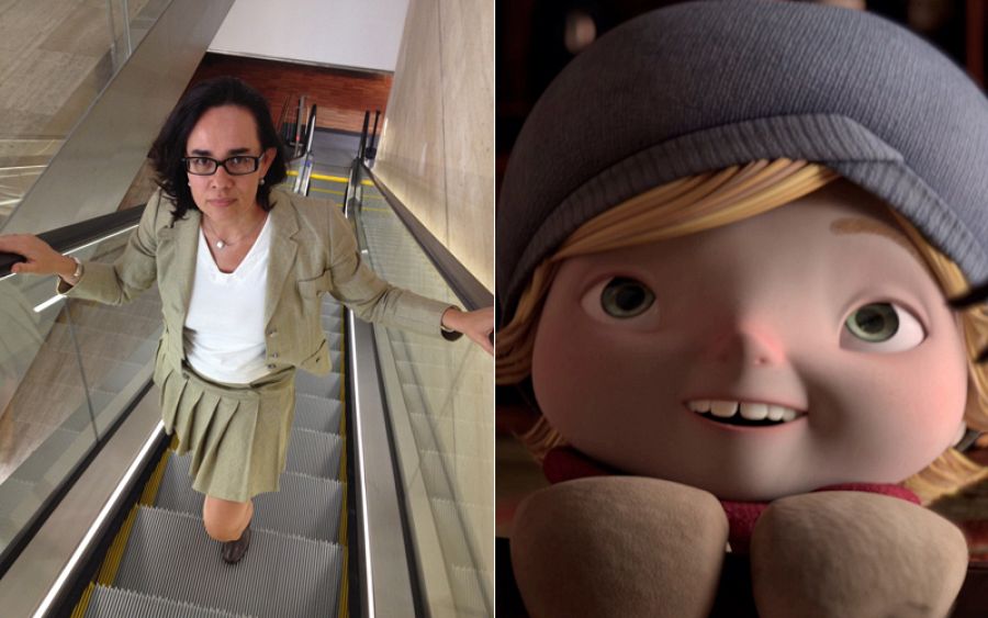 Carolina López y una imagen del cortometraja 'Alma', de Rodrigo Blaas