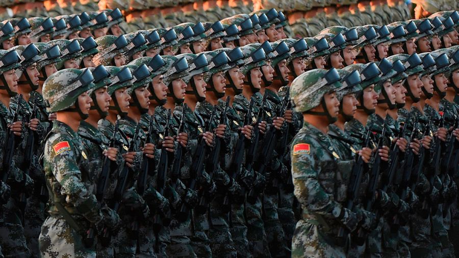 Soldados del Ejército Popular de Liberación chino durante el desfile que conmemora los 70 años del final de la II Guerra Mundial.