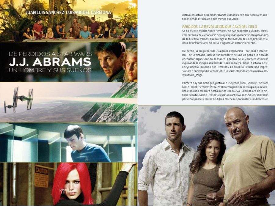 Portada y página de 'De Perdidos a Star Wars.J.J. Abrams,un hombre y sus sueños'