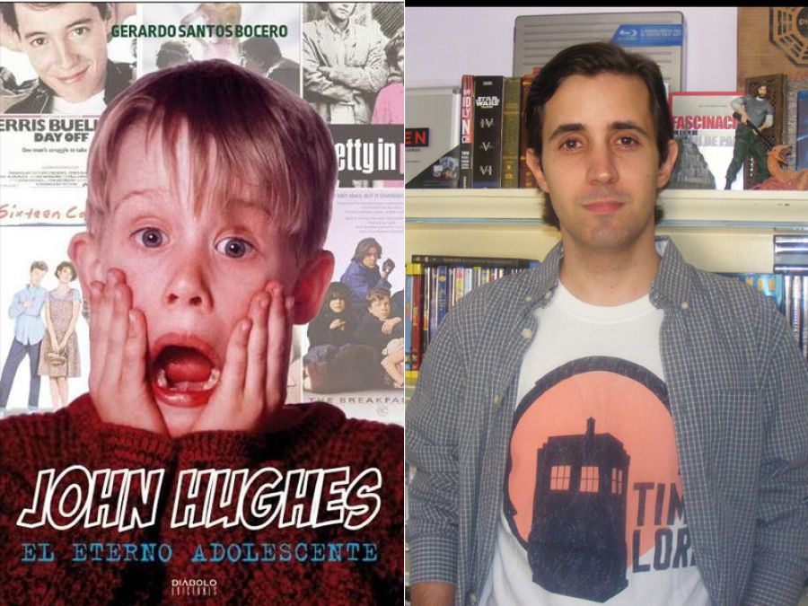 Portada de 'John Hughes: el eterno adolescente' y su autor, Gerardo Santos Vocero