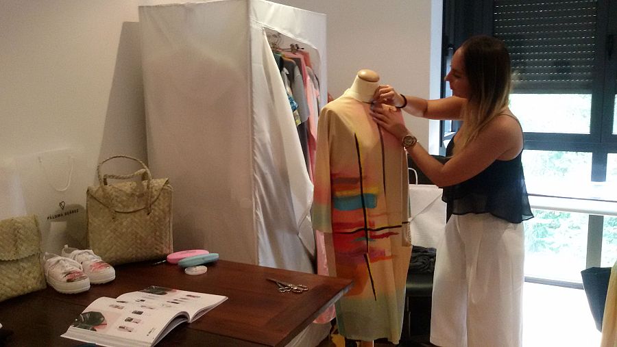 Paloma Suárez, en su taller de Madrid